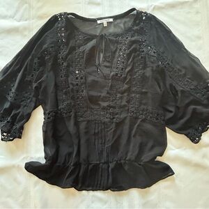 Elegant Black Lace Women's Top
